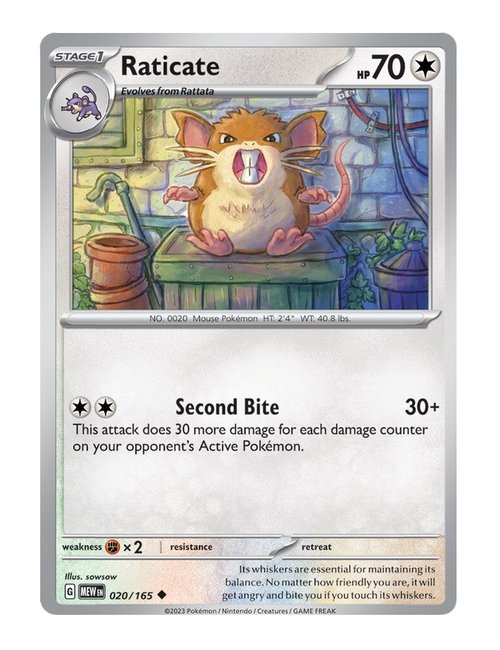 Raticate #020/165 Reverse Holo - 151