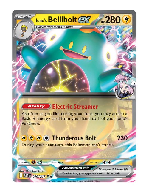 Iono's Bellibolt ex #070/217 - Ascended Heroes