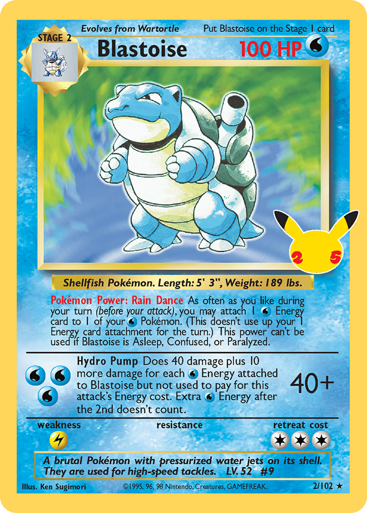 Blastoise #2 - Celebrations Classic Collection (PSA 10)