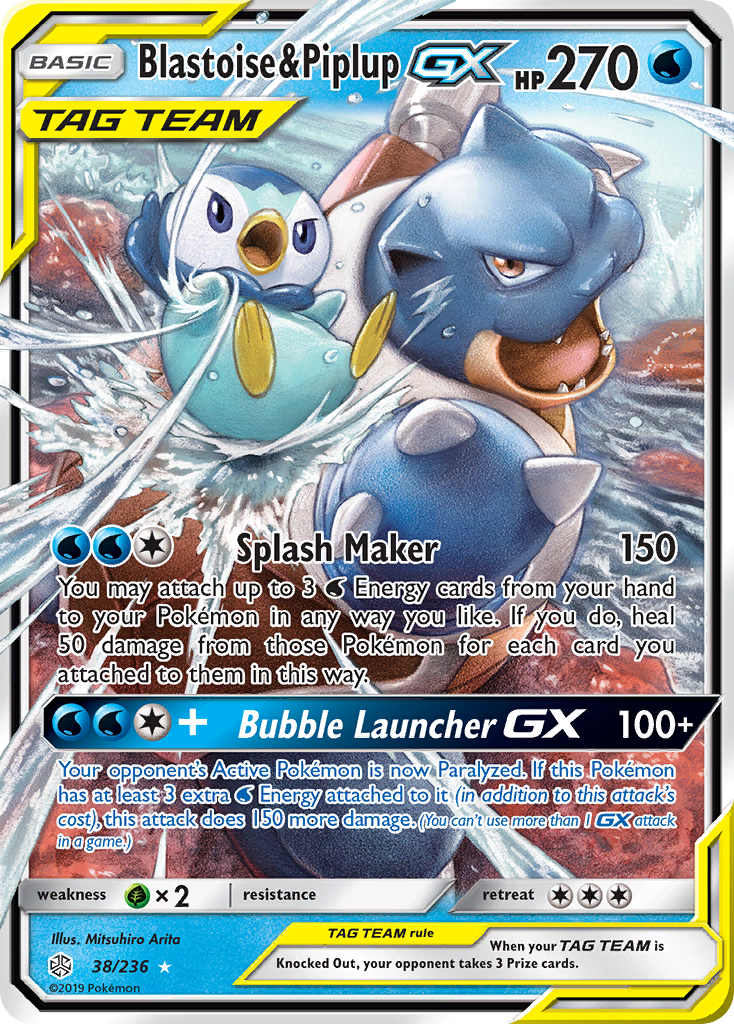 Blastoise & Piplup GX #38 - Cosmic Eclipse (PSA 10)