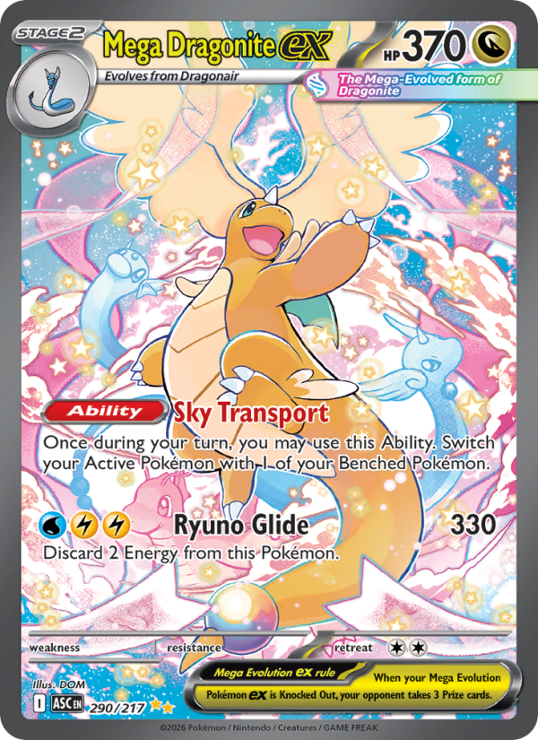 Mega Dragonite ex #290 SIR - Ascended Heroes (PSA 10)