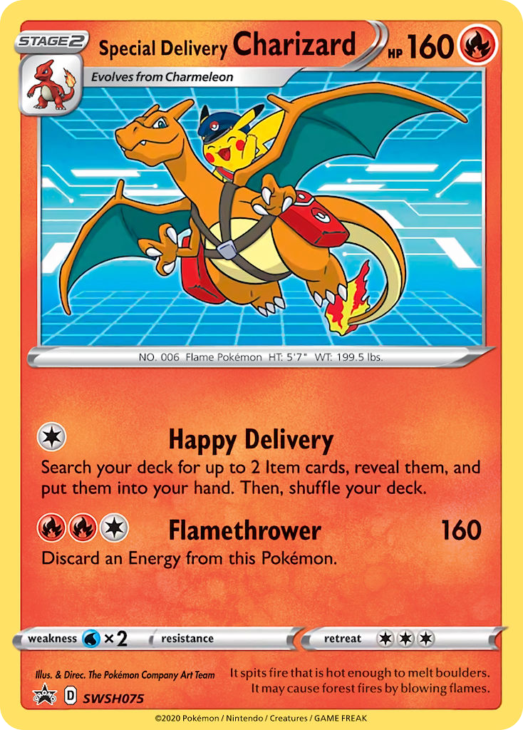 Special Delivery Charizard #SWSH075 - Pokemon Center UK Promo (PSA 9)