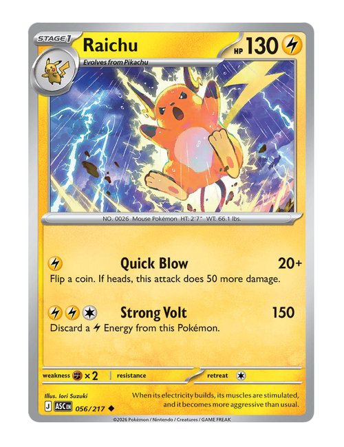 Raichu #056/217 Reverse Holo - Ascended Heroes