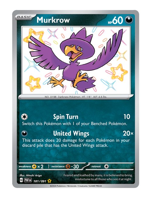 Murkrow #181/091 - Paldean Fates