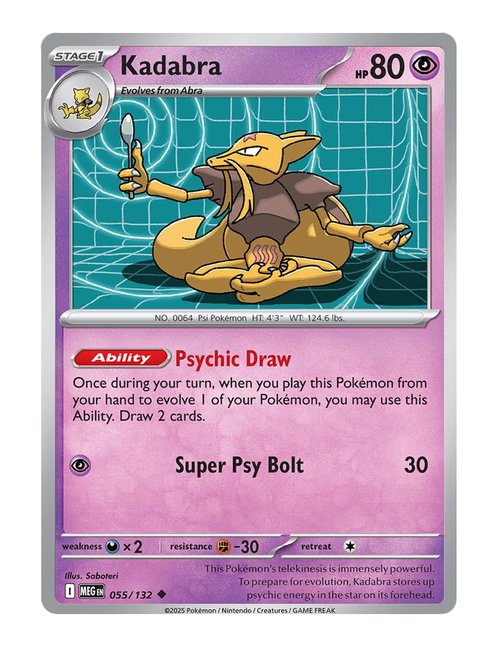 Kadabra #055/175 Reverse Holo - Mega Evolution