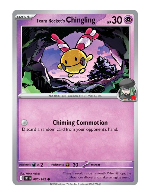 Team Rocket's Chingling #085/182 Reverse Holo - Destined Rivals