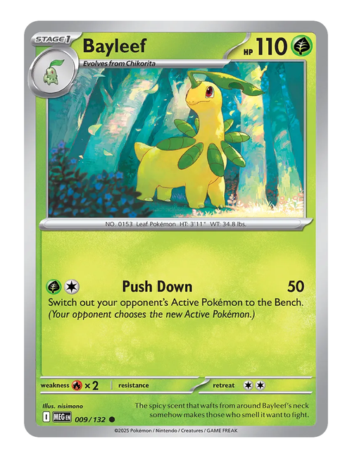 Bayleef #009 (Reverse Holo) - Mega Evolution