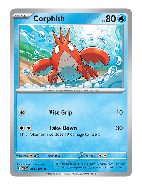 Corphish #033 (Reverse Holo) - Mega Evolution