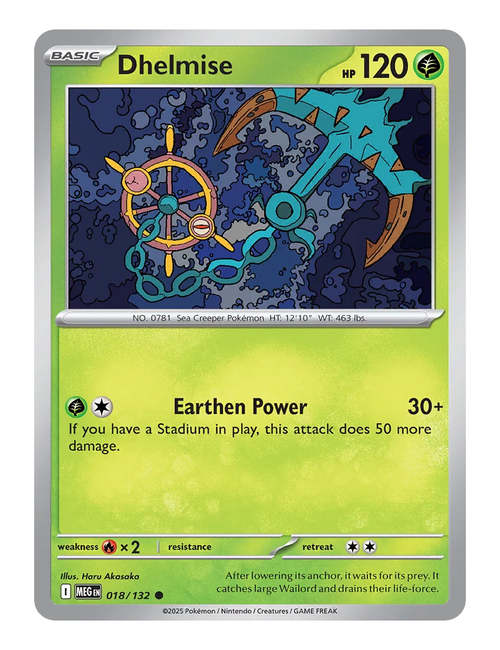 Dhelmise #018 (Reverse Holo) - Mega Evolution