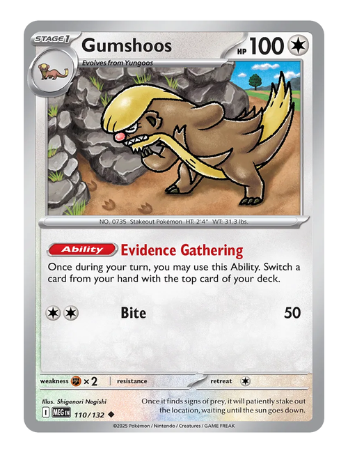 Gumshoos #110 (Reverse Holo) - Mega Evolution