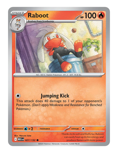 Raboot #027 (Reverse Holo) - Mega Evolution