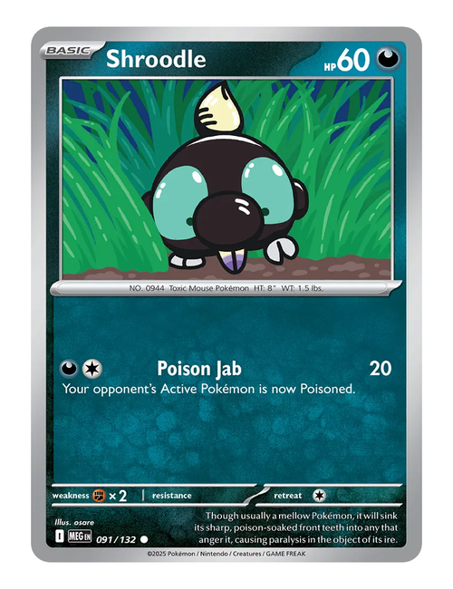 Shroodle #091 (Reverse Holo) - Mega Evolution