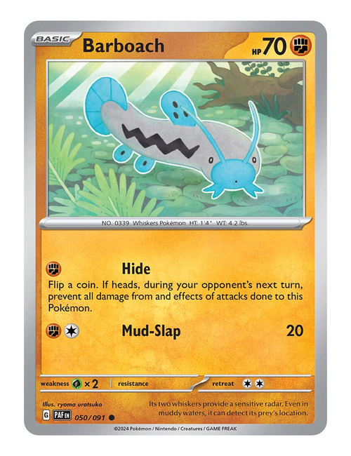 Barboach #050 (Reverse Holo) - Paldean Fates