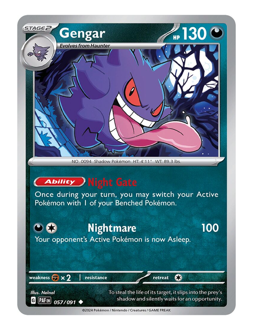 Gengar #057 (Reverse Holo) - Paldean Fates