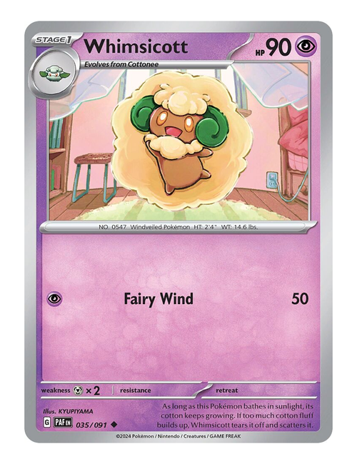 Whimsicott #035 - Paldean Fates