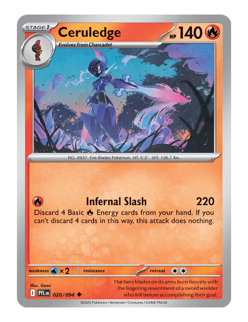 Ceruledge #020 (Reverse Holo) - Phantasmal Flames