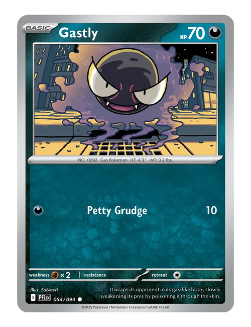 Gastly #054 (Reverse Holo) - Phantasmal Flames