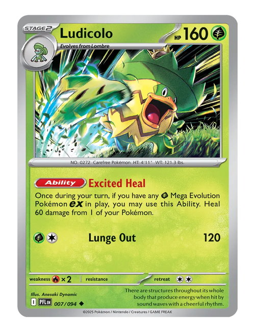 Ludicolo #007 (Reverse Holo) - Phantasmal Flames