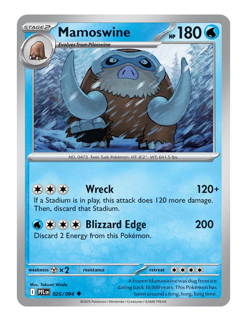 Mamoswine #025 (Reverse Holo) - Phantasmal Flames