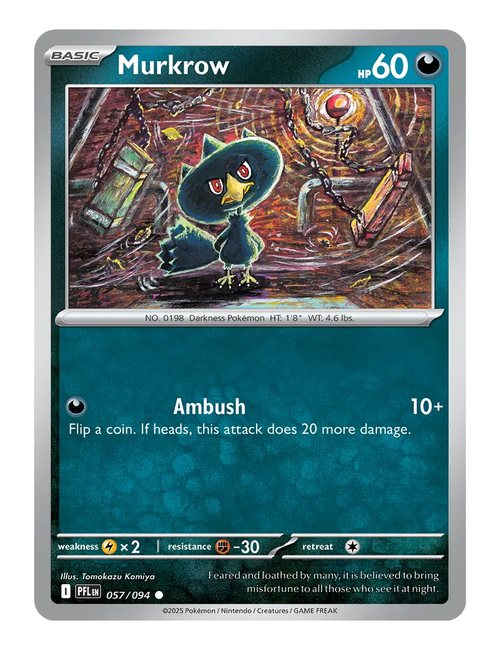 Murkrow #057 (Reverse Holo) - Phantasmal Flames