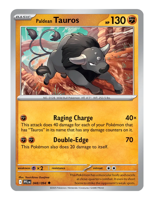 Paldean Tauros #048 (Reverse Holo) - Phantasmal Flames