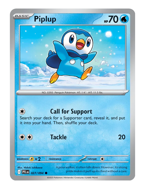 Piplup #027 (Reverse Holo) - Phantasmal Flames