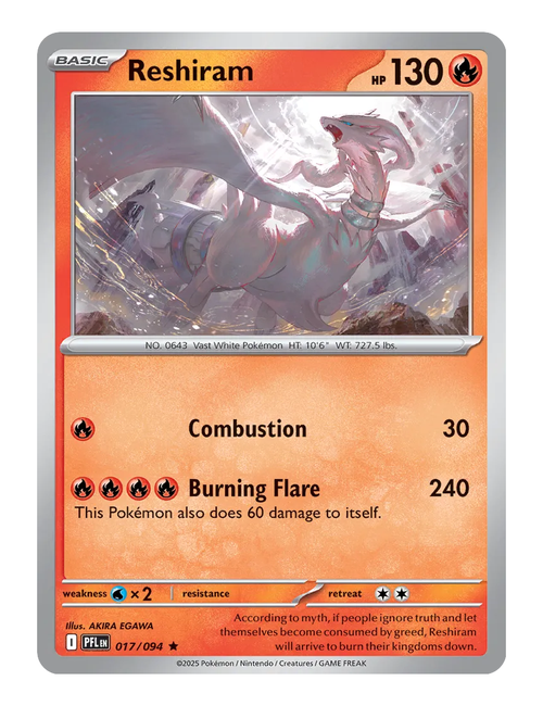 Reshiram #017 (Reverse Holo) - Phantasmal Flames