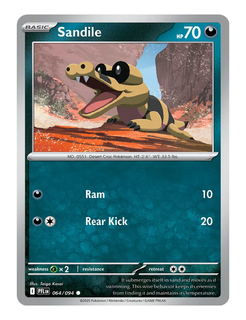 Sandile #064 (Reverse Holo) - Phantasmal Flames