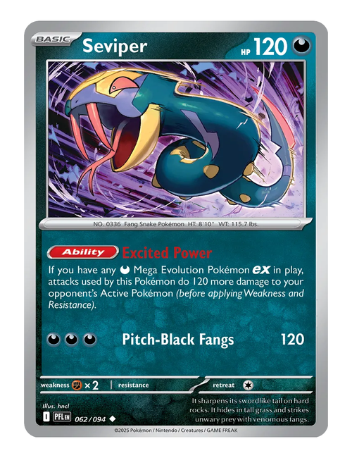 Seviper #062 (Reverse Holo) - Phantasmal Flames