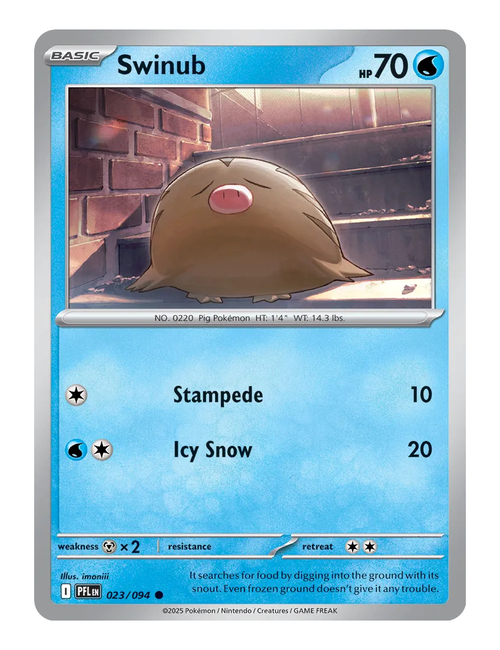 Swinub #023 (Reverse Holo) - Phantasmal Flames