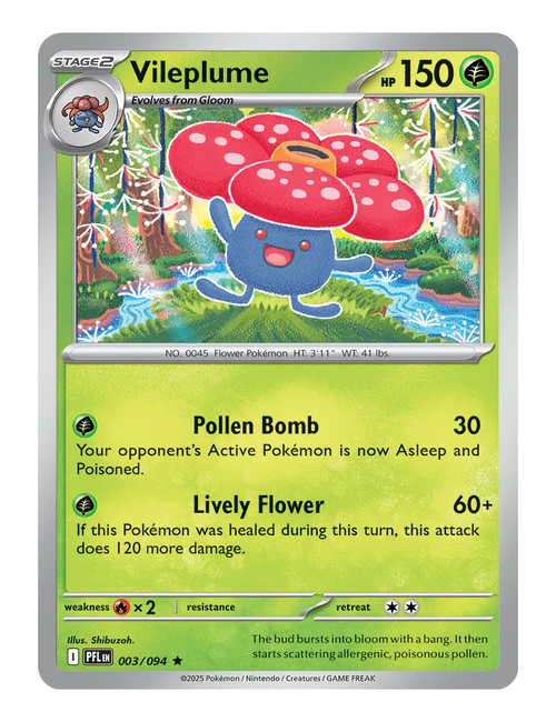 Vileplume #003 (Reverse Holo) - Phantasmal Flames