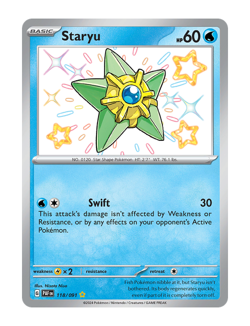 Staryu #118/091 - Paldean Fates Shiny Rare