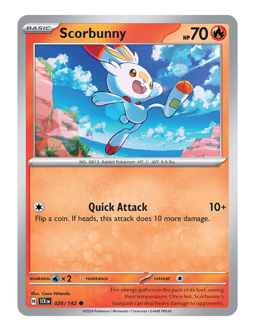 Scorbunny #026 (Reverse Holo) - Stellar Crown